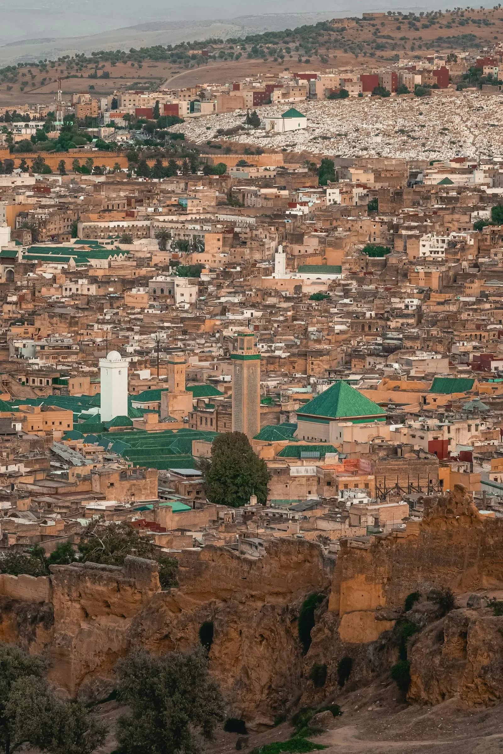 Vue sur les toits de la médina de Fès, architecture traditionnelle